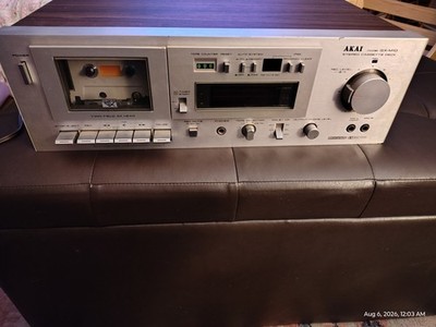 Vintage AKAI MX-M10 Stereo Cassette Deck Tape Player Chrome Woodgrain Japan 