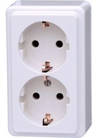 Kopp 102502002 Ap 2Fach 2Polig 16A 250V Artkisweiß Schuko-Steckdose