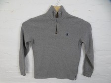 Polo Ralph Lauren Quarter Zip Sweater Men Small Gray 1/4 Logo Pullover Mock Neck