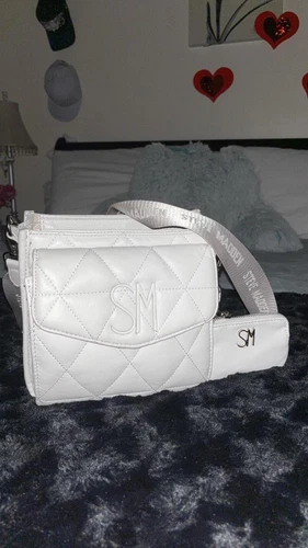 Steve Madden Quilted Beige Crossbody Bag