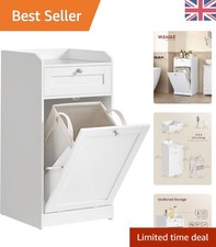 Durable Bathroom Cabinet with 1 Drawer & Portable Laundry Basket - 40 cm Width