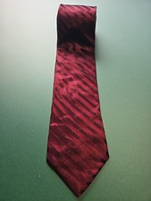 Ted Baker London Necktie; Burgandy Stripe tie 59X3.75 100% Silk Made in the USA