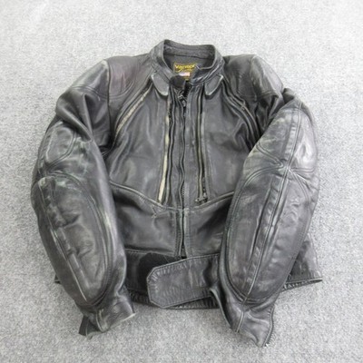 Vtg Vanson Leathers Jacket Mens 42 Black Leather Motorcycle Racing