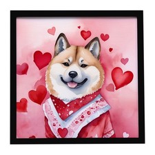 Caroline's Treasures Akita My Valentine estampe métal encadrée DAC5256MFP88
