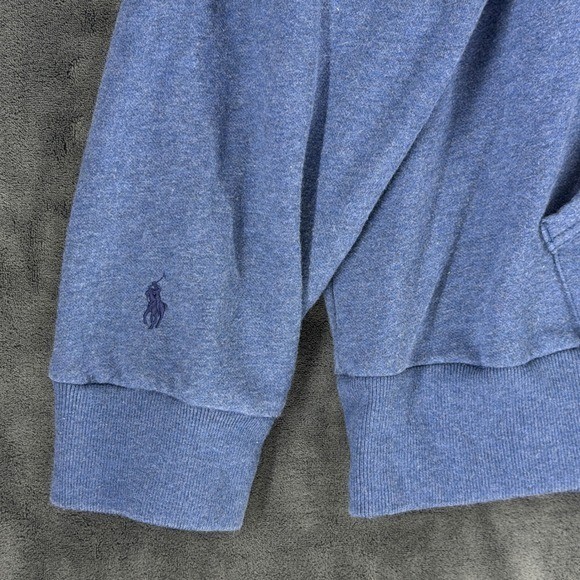 Polo Ralph Lauren Hoodie Mens XXL Blue Spellout Logo Fleece Pullover Sweatshirt thumbnail 6