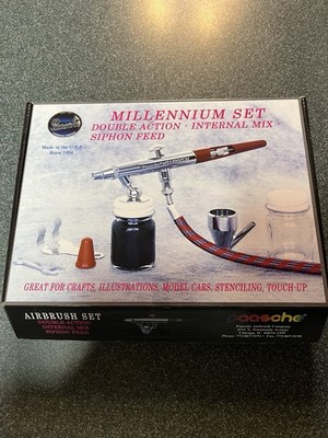 Paasche Mil-set Double Action Siphon Feed Airbrush Set.  Never Used
