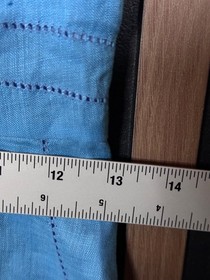 Ann Taylor Dress 0 / XS Womens Blue Corset A Line 100% Linen Pinstriped