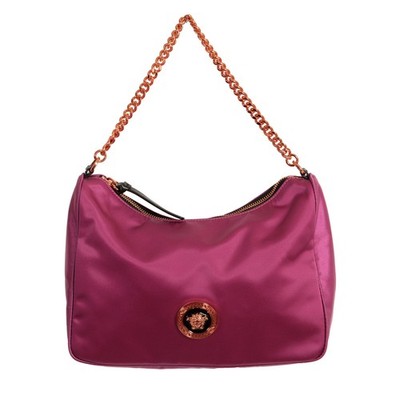 Versace Women's Purple Satin Handbag Shoulder Bag
