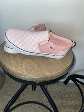 Vans Pink And White Checkered Slip-ons Women's 6 Missy Old School Style