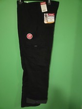 Wrangler Mens Fleece Lined Relaxed Fit Cargo Black Cotton Pants Size 34x34 NWT