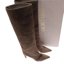 Jimmy Choo NWB Knee-High Boots Size 37.5 7.5 US Mavis 85 Brown / Clay