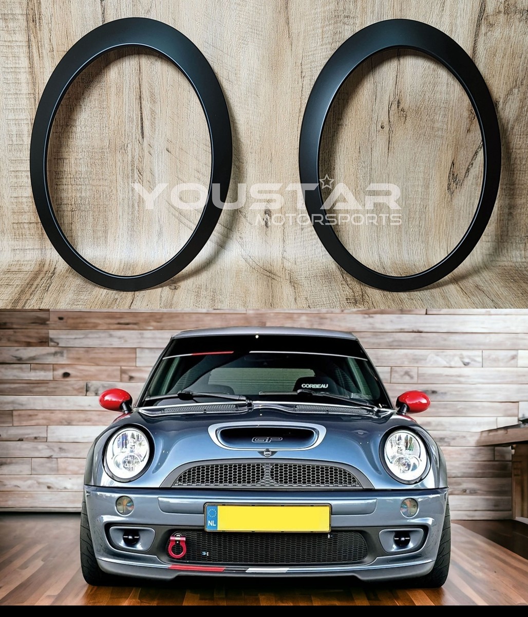 US stock Satin Matt Black NON XENON Headlight trims for MINI