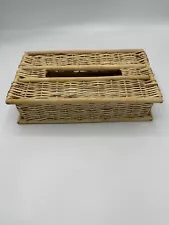 Vintage Wicker Tissue Box Cover Boho