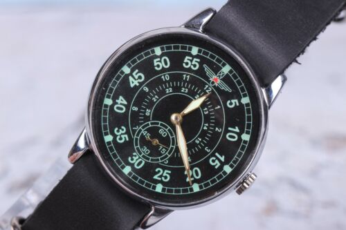 Mens Wrist watch, Pobeda Pilot Watch USSR, Military watch,Vintage Soviet watch - Picture 3 of 12