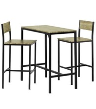 Set Tavolo Alto E 2 Sgabelli Stile Industriale Legno E Ferro Per Bar Ristoranti