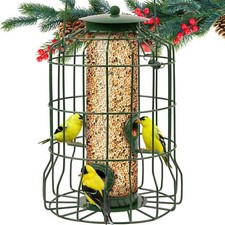 Squirrel Proof Bird Feeder Hanging Cage Seed Food Outdoor Small Wild Garden Yard
