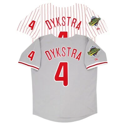 MAJESTIC Lenny Dykstra 1993 Philadelphia Phillies World Series Home & Road Men's Jersey