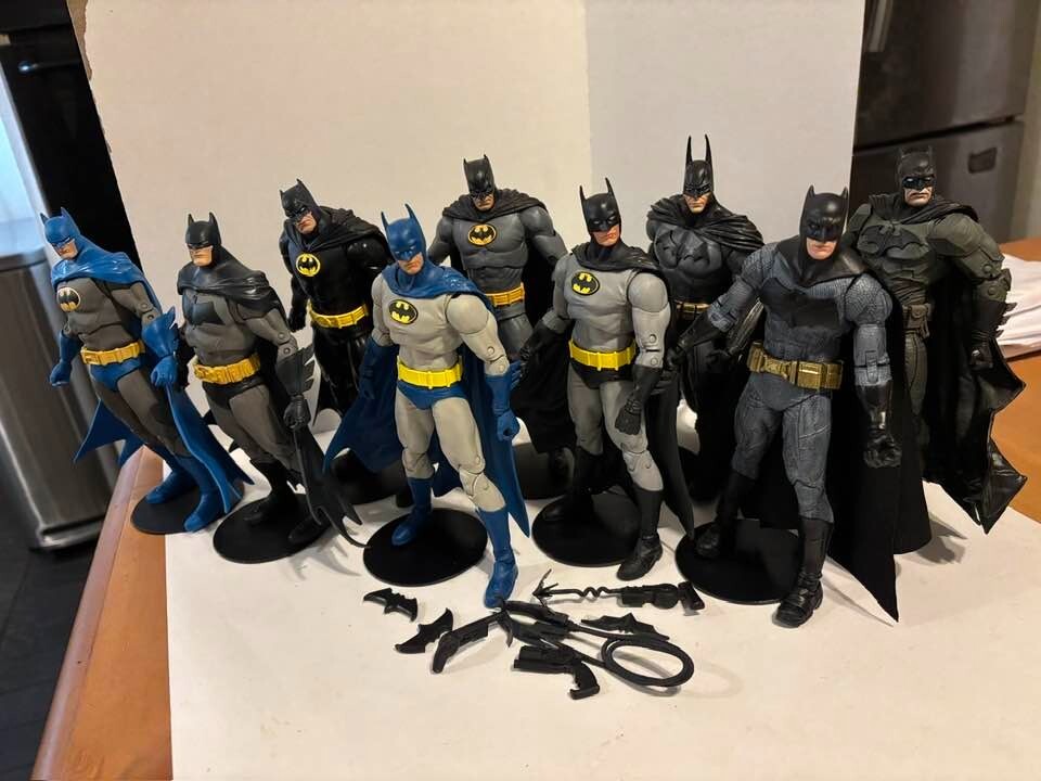 MCFARLANE DC MULTIVERSE ARKHAM BATMAN LOOSE LOT OF (9) FIGURES