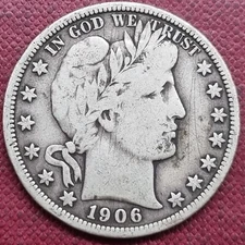 1906 D Barber Half Dollar 50c Better Grade #84536