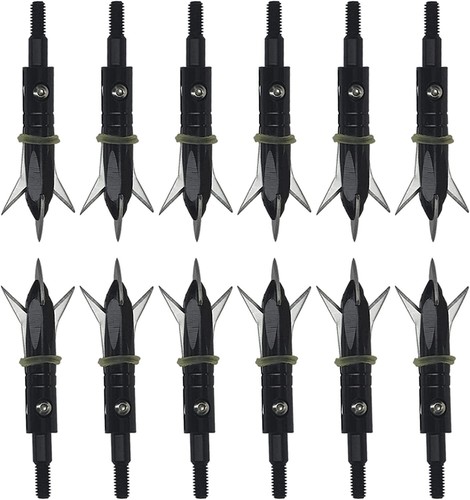 12pcs Goblin Broadheads 2.3" Cut Expandable Crossbow Arrow Tips Case Set Hunter - Picture 41 of 41