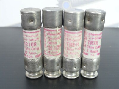 Lot of 4- SHAWMUT TRIONIC - (2)TR10R, TR5R & TR7R Time Delay Fuses (NEW)