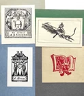 ex-libris exlibris bookplate DEVIL lot of 4  art Silin Osherovich Nulman