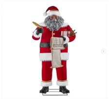 6ft Animated Life-Size Santa Claus Wishlist Christmas Decor Motion Activated NIB