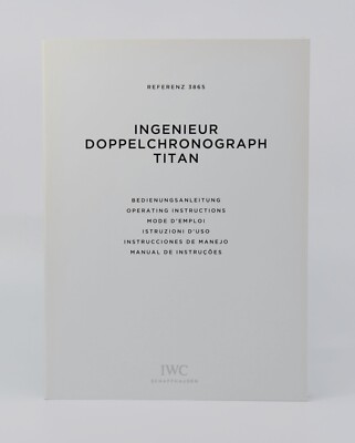IWC Ingenieur 3865 Booklet Manual