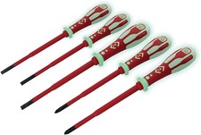 CK Dextro GLO 5 Piece VDE Slim Insulated Screwdriver Set Slotted/Pozi T49283PD