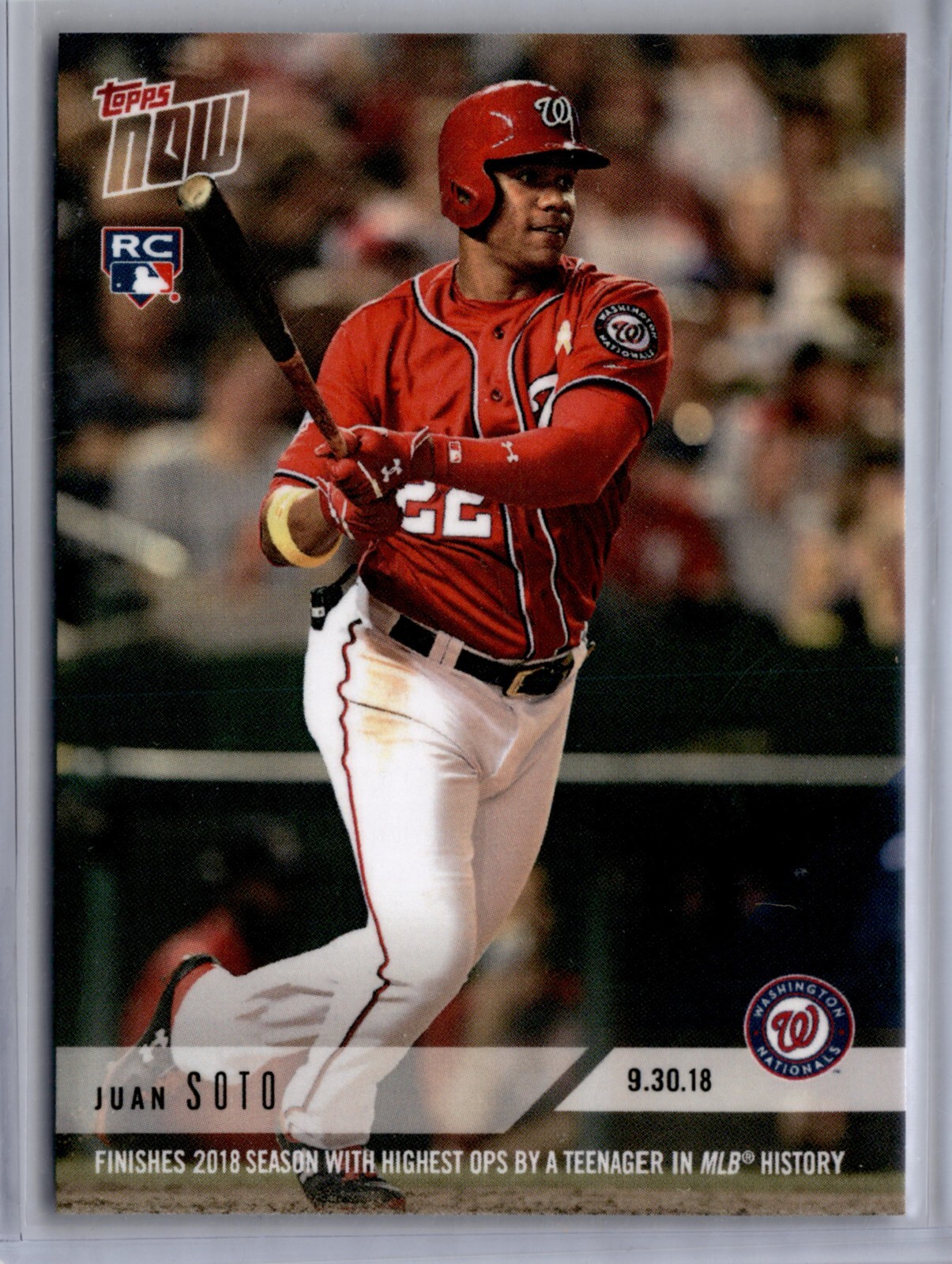 2018 Topps Now #822 Juan Soto Washington Nationals RC