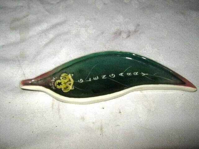 Rare Vande Studio Art Pottery Glengarry Girl Guide N.S.W. Souvenir Gumleaf Dish - Image 4 of 4