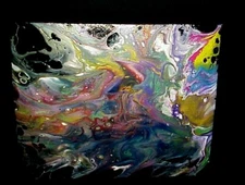 ORIGINAL ACRYLIC PAINTING ABSTRACT ART Wall Decor fluid pour  MUST SEE