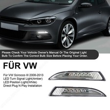 2PCS Led Frontblinker Standlicht Blinker für VW Scirocco 3 III 137 ab.2008-2014|
