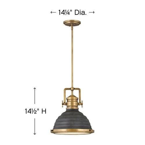 Hinkley Lighting 4697 Brass 14"W Adjustable Pendant - Picture 4 of 4