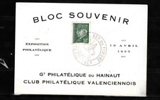 JOURNEE DU TIMBRE 1942 BLOC SOUVENIR  valenciennes