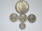 🟢 Lot of 90% Silver Coins Morgan Dollar & 3-Quarters & 1-Dime=1 Troy oz Silver+
