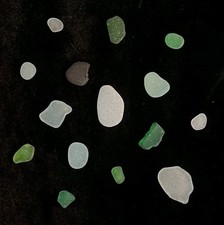 Genuine Natural California Sea Glass Surf Tumbled Beach Glass Lot 15 Pieces 