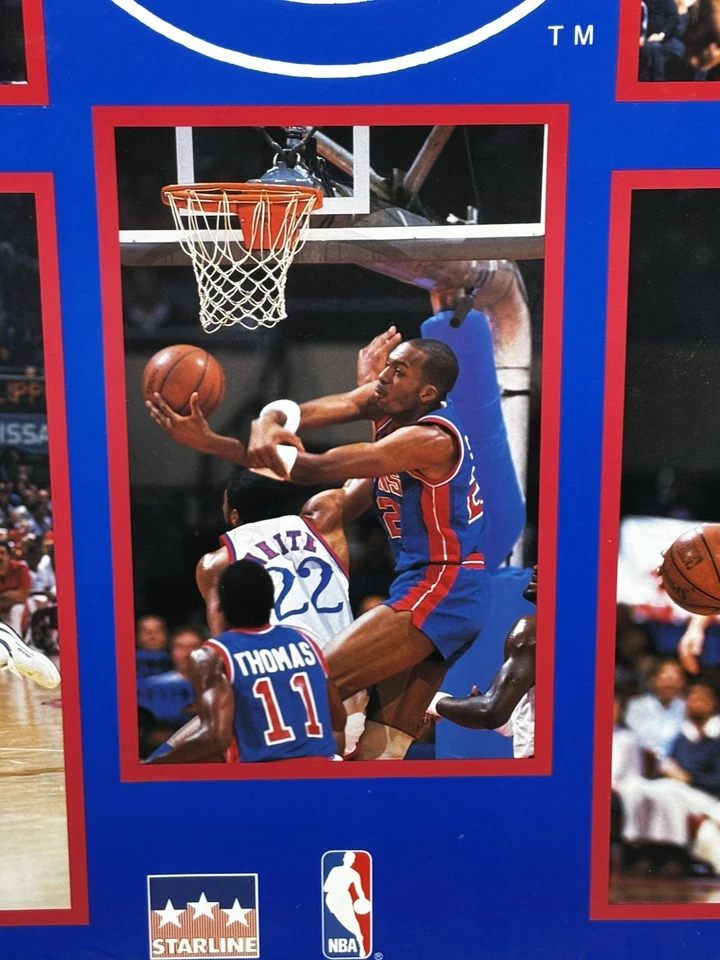 Vintage 1987 DETROIT PISTONS 34 x 22 Bad Boys NBA Starline Poster - Image 4 of 4