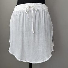 Minifalda OneTeaspoon Vagabond para mujer pequeña blanca transparente costera balletcore nueva