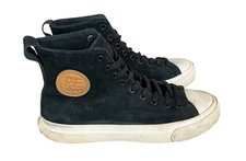 P.F. Flyers Vulcanized High Top Sneaker Women's 8.5 Men's 7 Lace Up Black Suede