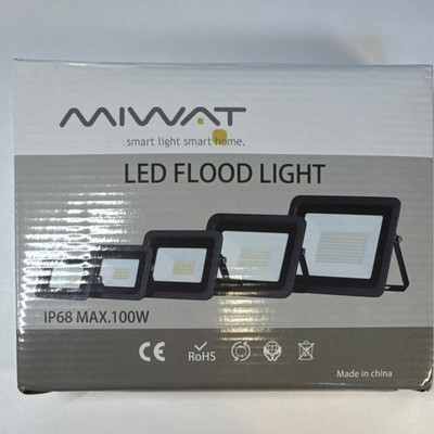 MIWAT LED Outdoor Flood Light Security IP68 100W Warm White