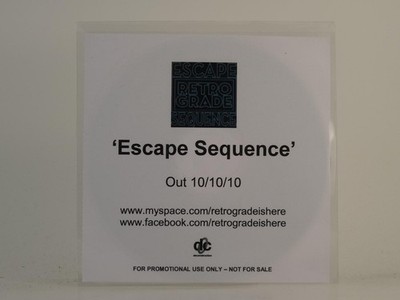RETRO/GRADE ESCAPE SEQUENCE (H1) 1 Track Promo CD Single including White Sleeve 