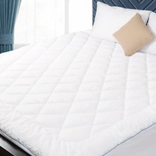 King Mattress Pad Cotton Mattress Pad Cover Quilted Mattress Cover 18-22" Dee...