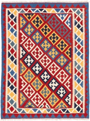 Kelim Kashkouli Teppich 150x200 cm handgewebt Wolle Persien Unikat Neu
