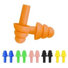 ** 10 PAIRS ** Soft Silicone Reusable Ear Plugs Anti Noise Sleep Swim Work UK