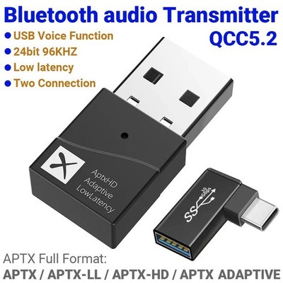 Bluetooth-kompatibler 5.2 Transmitter-Empfänger für TV-Schalter PS4 und PC
