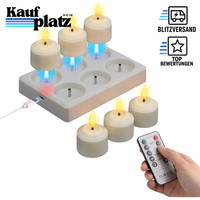 Aufladbare Teelichter 6Er Set Mit Timer Und Ladestation FüR Stimmungsvolle