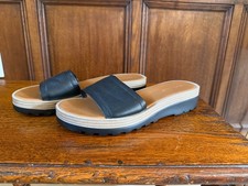 SEE BY CHLOE Leather Platform Slide Sandals Black | Size 39