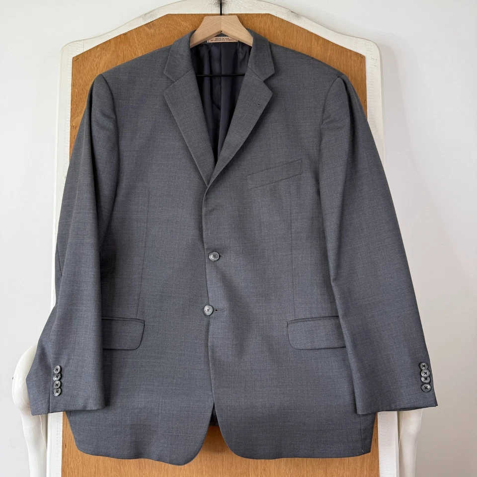 Joseph Abboud Suit Mens 44S Gray 3 Button Zignone Super 110s Wool Pants 38x26 - Image 2 of 4