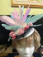 Kentucky Derby Style Fascinator Headband - Pastel with Roses